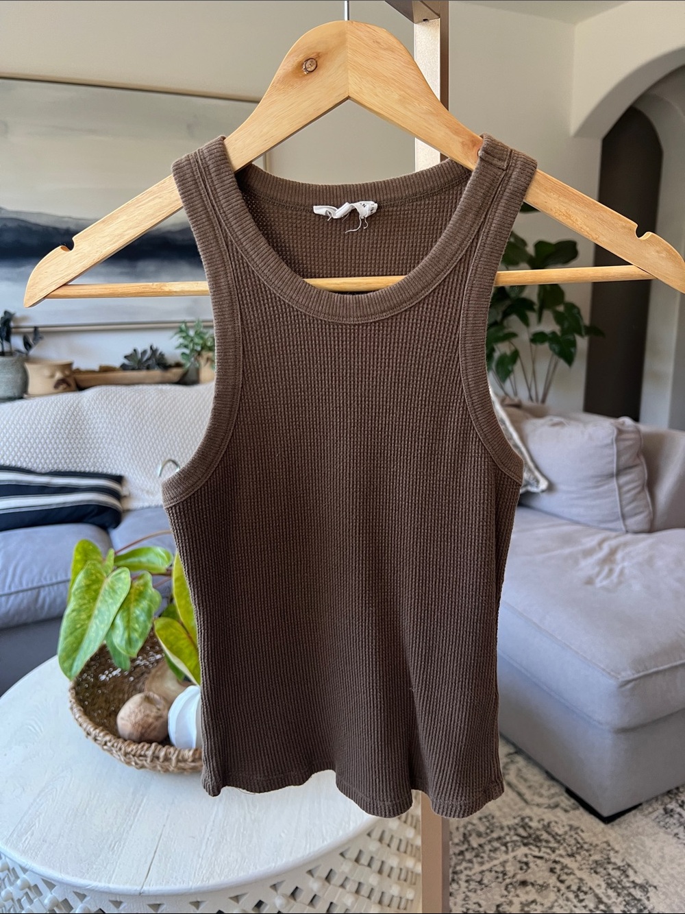 Good American Chocolate Ribbed Tank